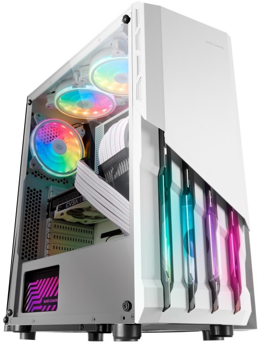 Caixa ATX MC-X2 FRGB Acrílico (Branco) - MARS GAMING