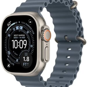 Apple Watch Ultra 3 GPS + Cellular 49mm Titânio Natural c/ Bracelete Ocean Azul-Âncora