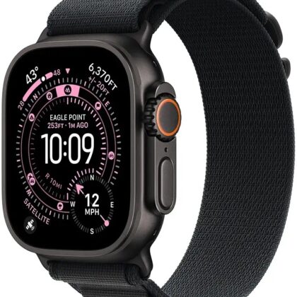 Apple Watch Ultra 3 GPS + Cellular 49mm Titânio Preto c/ Bracelete Loop Alpine Preta L
