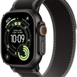 Apple Watch Ultra 3 GPS + Cellular 49mm Tit?nio Preto c/ Bracelete Loop Trail Preto/Carv?o M/L