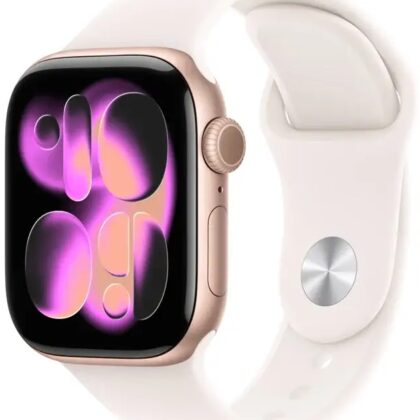 Apple Watch Series 11 GPS + Cellular 42mm Alumínio Rosa-dourado c/ Bracelete Desportiva Rosa S/M