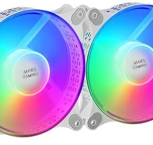 Pack 2x Ventoinhas 120mm MFX FRGB (Branco) - MARS-GAMING