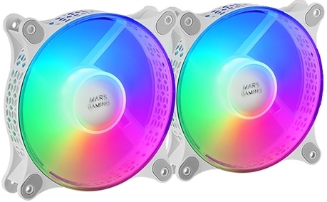 Pack 2x Ventoinhas 120mm MFX FRGB (Branco) - MARS-GAMING