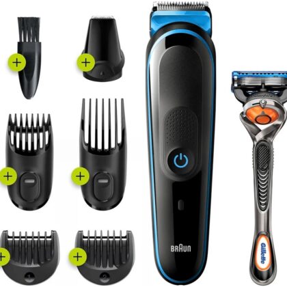 Aparador Multifunções Barba/Cabelo All-in-One Trimmer 7-EM-1 (Preto/Azul) - BRAUN