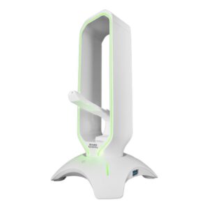 Base p/ Headset Mars Gaming MHHPROW c/ Hub USB (Branco)