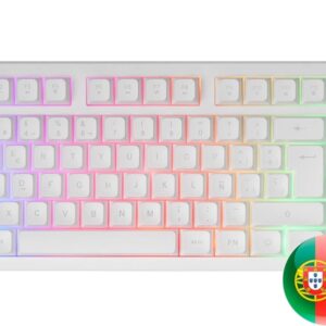 Teclado MK023 TKL FRGB Rainbow H-Mech Red Switch PT (Branco) - MARS-GAMING