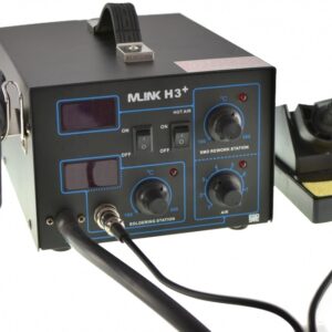 Estação Soldadura Ar Quente + Ferro Soldar c/ LCD + Acessórios (800W)