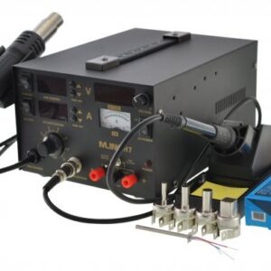 Esta??o Soldadura 3-EM-1 Ar Quente + Ferro Soldar + Fonte de Alimenta??o c/ LCD