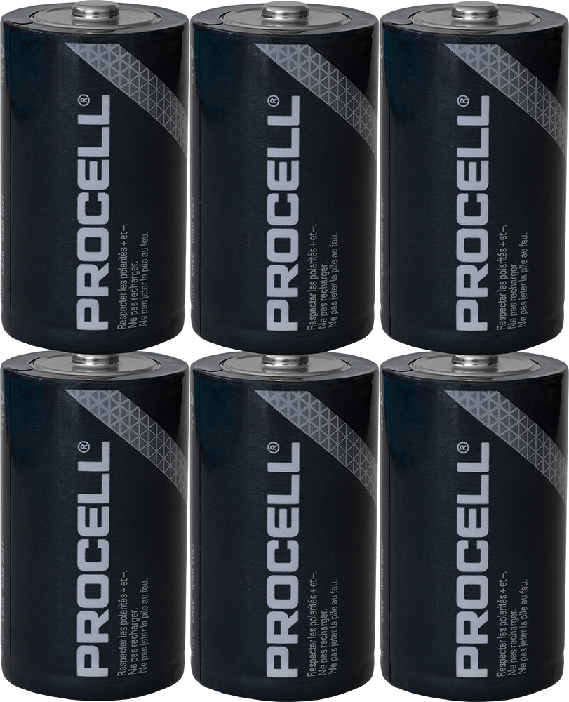 Pack 6x Pilhas Industriais Alcalinas 1,5V LR20 D - PROCELL