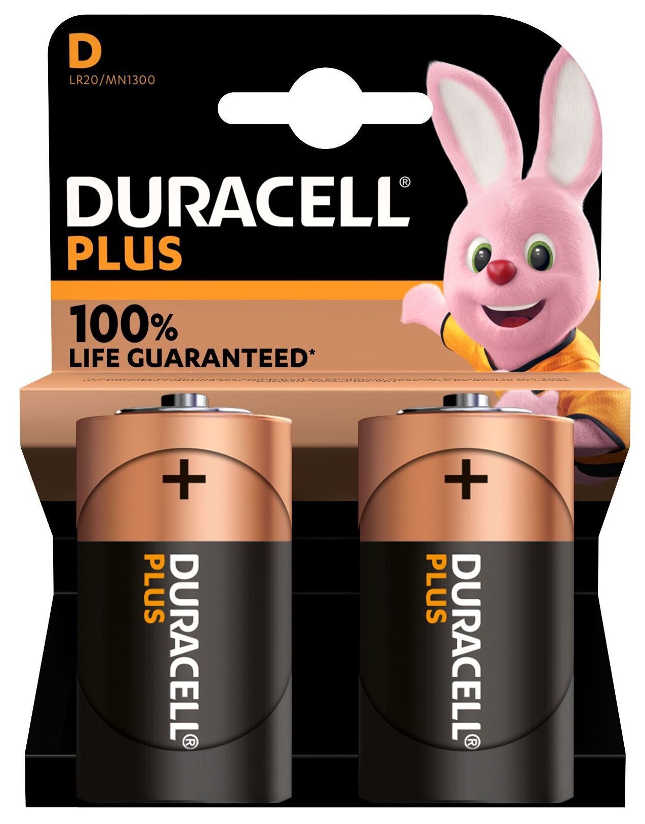 Blister 2 Pilhas Alcalinas 1,5V D / LR20 - Duracell PLUS