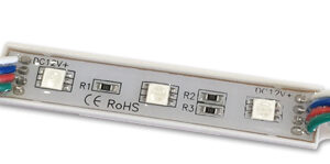 M?dulo de 3 LEDs SMD5050 RGB (90 x 11,5 x 5mm)