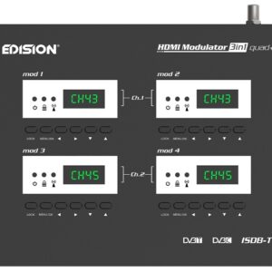 Modulador Digital HDMI QUAD+ FULL HD 1080p c/ Displays p/ DVB-T, DVB-C e ISDB-T MPEG4 - EDISION