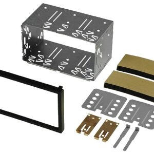 Moldura + Gaveta p/ Auto-Rádio Vários Veículos 2 DIN Preto
