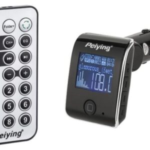 Transmissor Auto FM LCD 1,4 RDS c/ MP3-SD-USB e Comando - Peiying