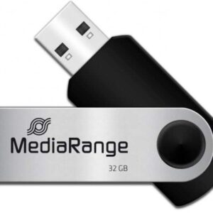 Pen Drive USB 2.0 32GB (Preto/Prateado) - MEDIARANGE