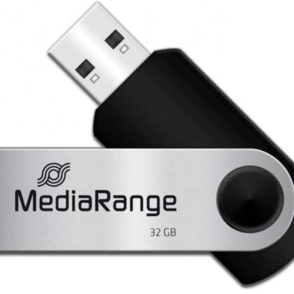 Pen Drive USB 2.0 32GB (Preto/Prateado) - MEDIARANGE