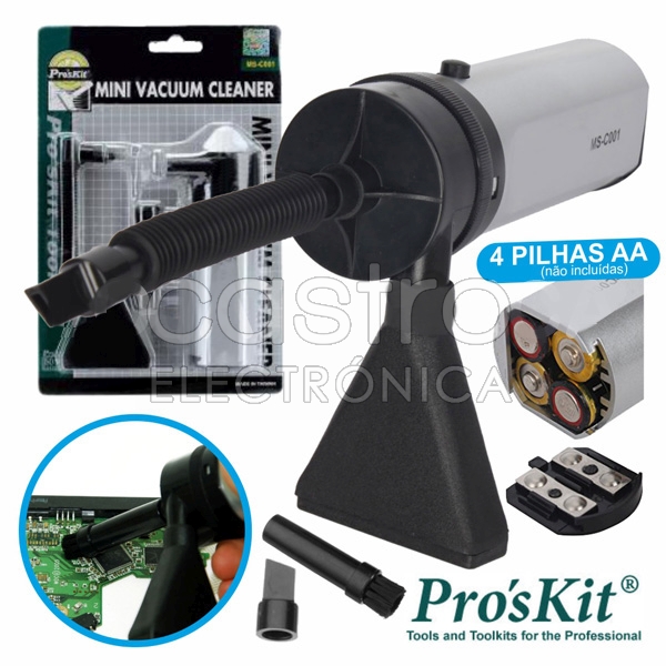 Mini Aspirador Portátil a Pilhas - Proskit