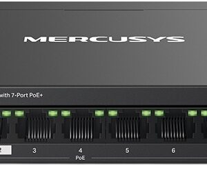 Switch de Rede MS108GP 8 Portas Gigabit Managed c/ 7 Portas PoE+ - MERCUSSYS