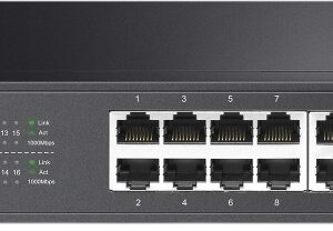 Switch de Mesa/Rack 16 Portas 10/100/1000Mbps - MERCUSSYS