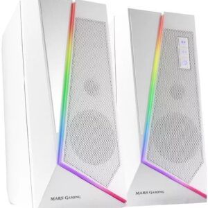 Colunas MS7 RGB 2.0 20W Bluetooth (Branco) - MARS-GAMING