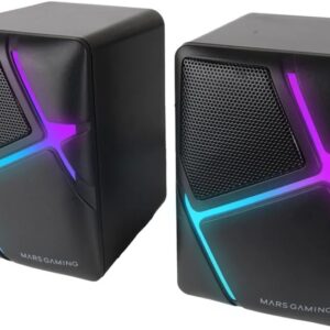 Colunas MS-H Gaming Stereo 2.0 RGB 3D Surround 10W (Preto) - MARS-GAMING