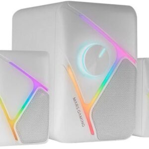 Colunas MS-H21 Gaming Stereo 2.1 RGB 3D Surround 35W (Branco) - MARS-GAMING