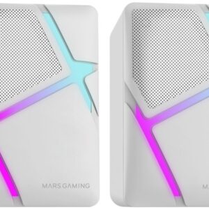 Colunas MS-H Gaming Stereo 2.0 RGB 3D Surround 10W (Branco) - MARS-GAMING