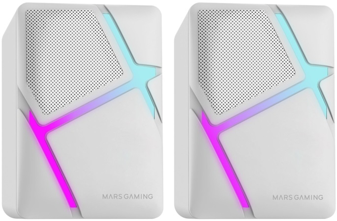 Colunas MS-H Gaming Stereo 2.0 RGB 3D Surround 10W (Branco) - MARS-GAMING