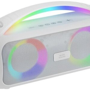 Coluna Port?til Bluetooth MS-PULSE RGB 50W (Branco) - MARS GAMING