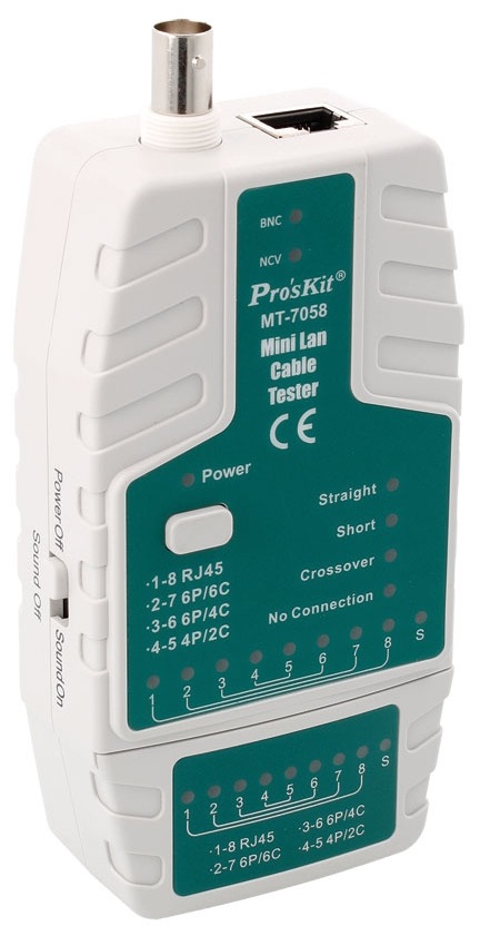 Testador de Rede RJ11 e Coaxial BNC (LED) - Proskit