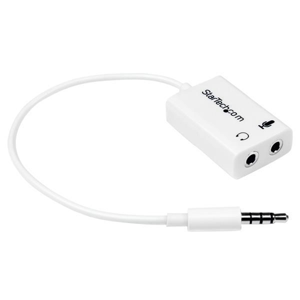 Splitter Jack 3.5mm Macho - 2x Jack 3.5mm Fêmea (Branco) - STARTECH