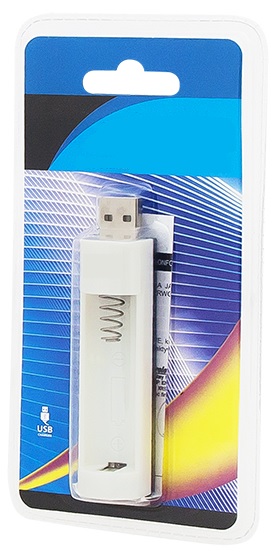 Carregador USB p/ Pilhas AAA e AA (Ni-Cd/Ni-MH)