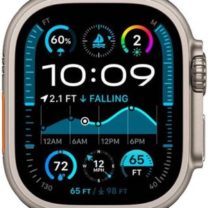 Apple Watch Ultra 2 GPS + Cellular 49mm Titânio Natural c/ Bracelete Ocean Band Azul Navy