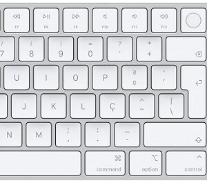 Teclado PT Magic Keyboard USB-C c/ Touch ID + Teclado Numérico (Prateado/Branco) - APPLE