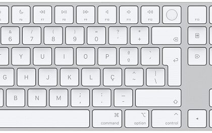 Teclado PT Magic Keyboard USB-C c/ Touch ID + Teclado Numérico (Prateado/Branco) - APPLE