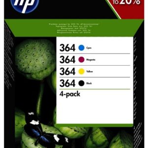 Pack 4x Tinteiros 364 (Preto, Azul, Magenta e Amarelo) - HP