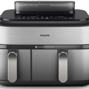 Fritadeira Dupla Air Fryer 5000 series NA555/00 9L 2750W (Prateado) - PHILIPS