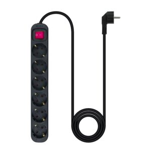 Extensão Sextupla Preto (1,4 mts) - Nanocable
