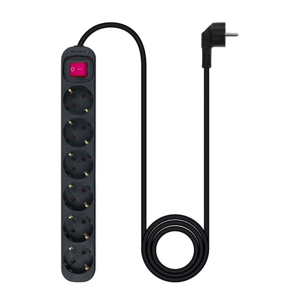 Extensão Sextupla Preto (1,4 mts) - Nanocable