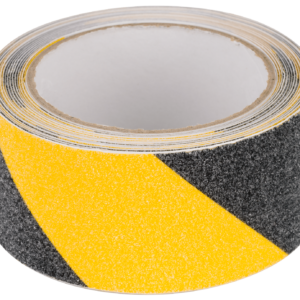 Fita Adesiva Anti-Derrapante Aviso/Sinalização Amarela/Preta (0,75 mm x 50 mm x 5 mts) - REBEL