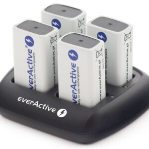 Carregador p/ 1-4 Pilhas 9V NiMH - everActive