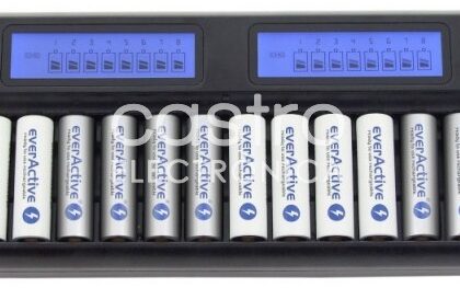 Carregador de 1/16 Pilhas com Display LCD (AA e AAA) - everActive