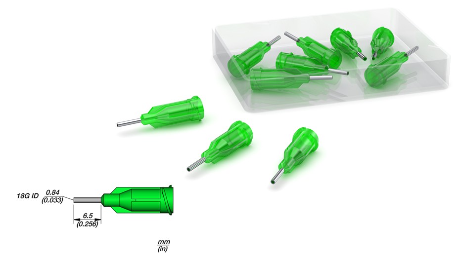 Pack 10x Agulhas Dispensadoras de Pasta de Soldar 18G (0,84 mm) - JBC
