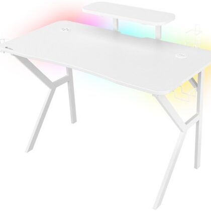 Mesa Gaming Holm 320 RGB (Branco) - GENESIS