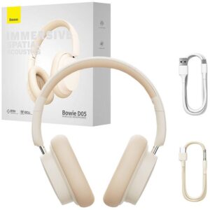 Auscultadores Headset Bowie D05 Wireless (Branco Creme) - BASEUS