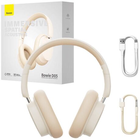 Auscultadores Headset Bowie D05 Wireless (Branco Creme) - BASEUS