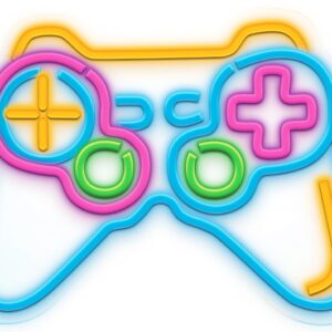 Luz Decorativa Neon PLEXI LED Multicolorido em Forma de Gamepad - NEOLIA