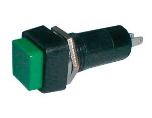 Interruptor Pulsador Tubular Quadrado ON-OFF 1A 250V Verde