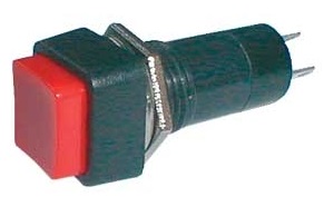 Interruptor Pulsador Tubular Quadrado ON-OFF 1A 250V - Vermelho