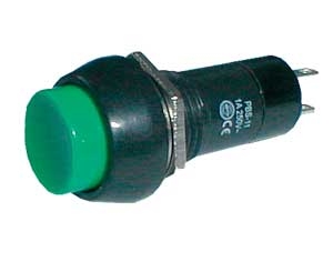 Interruptor Pulsador Tubular Redondo ON-OFF 1A 250V - Verde